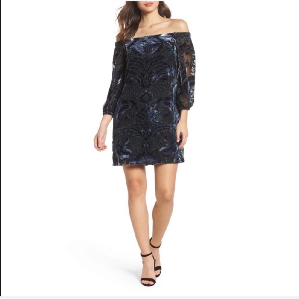 Vince Camuto velvet off the shoulder dress
